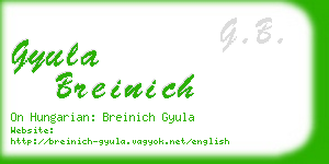 gyula breinich business card
